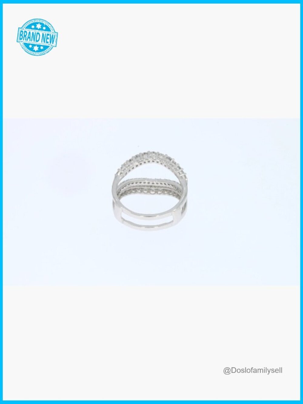 Curved Double Row Pave Ring Enhancer Stacking Fine Jewelry Elegant Wedding - Picture 7 of 7